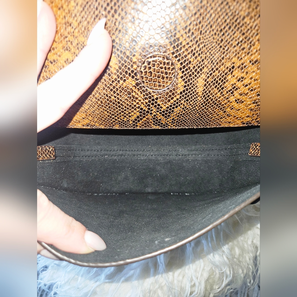 Yuzefi Doris Brown Snake Skin Pattern Bag-EUC - Picture 9 of 15